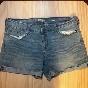 Denizen from Levi's Light Wash Denim Shorts w/ Frayed Hem